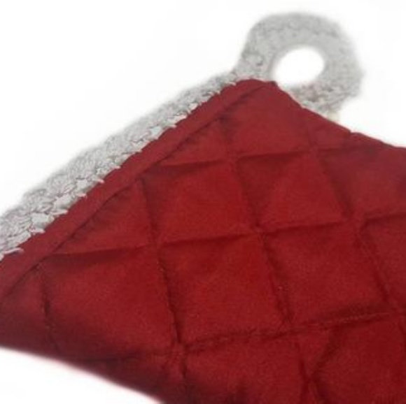 Red Oven Pot Holder Mitt Glove-Hanging Glove Fancy - Picture 2 of 6